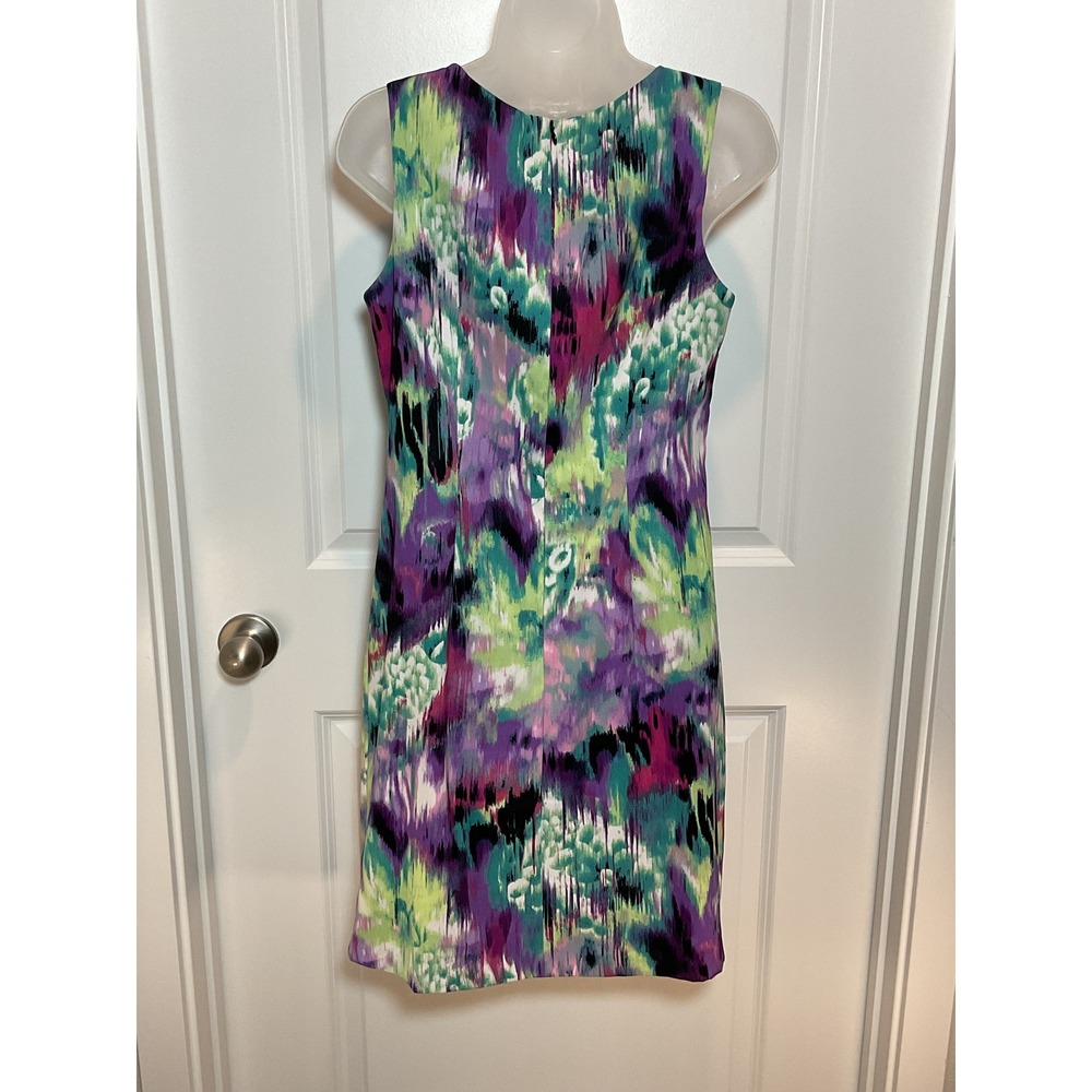CONNECTEDโ APPAREL Seeveless Sheath Dress Abstract Print 8 Floral Midi Career